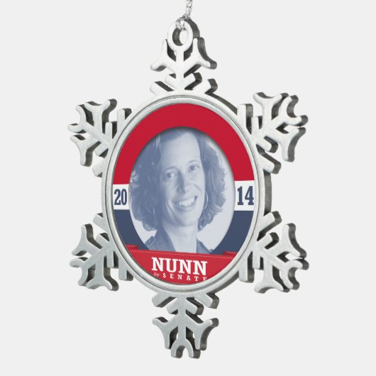 MICHELLE NUNN CAMPAIGN TIN SNEEUWVLOK ORNAMENT (Rechts)
