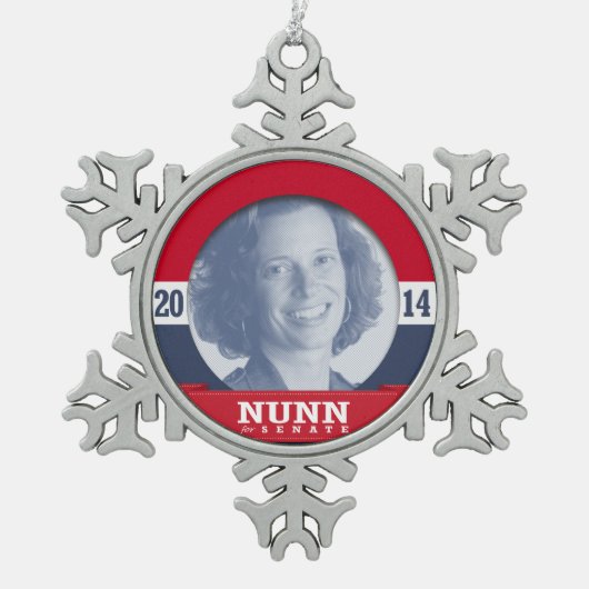 MICHELLE NUNN CAMPAIGN TIN SNEEUWVLOK ORNAMENT (Voorkant)