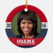MICHELLE OBAMA 2016 KERAMISCH ORNAMENT (Voorkant)