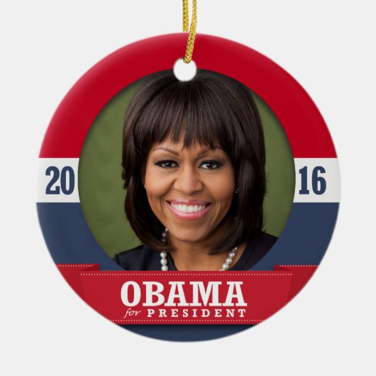 MICHELLE OBAMA 2016 KERAMISCH ORNAMENT (Voorkant)
