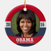 MICHELLE OBAMA 2016 KERAMISCH ORNAMENT (Achterkant)