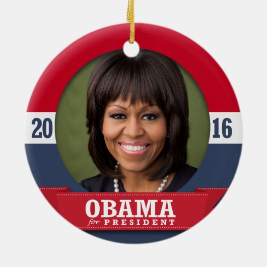 MICHELLE OBAMA 2016 KERAMISCH ORNAMENT (Achterkant)