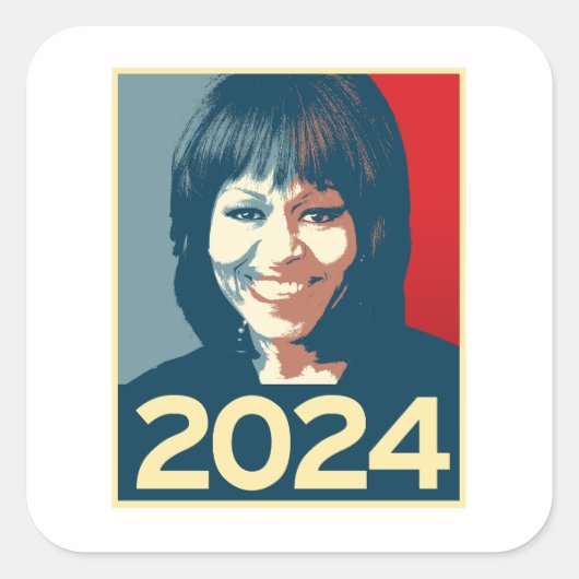 Michelle Obama 2024 Vierkante Sticker (Voorkant)