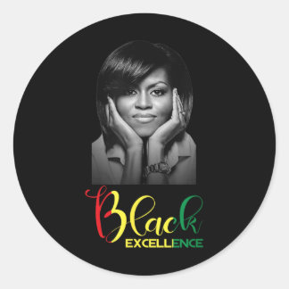 Michelle Obama Black Excellence Black History Mont Ronde Sticker