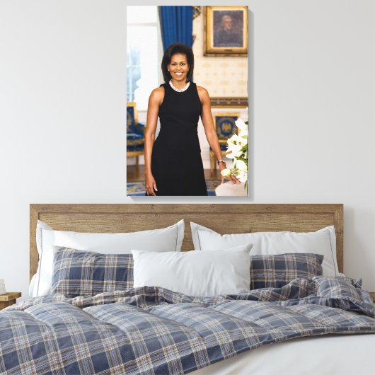 Michelle Obama Canvas Print (Insitu (Slaapkamer))
