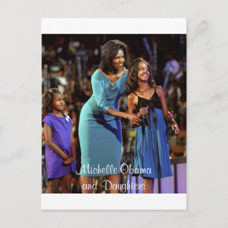 Michelle Obama en Daughters Briefkaart