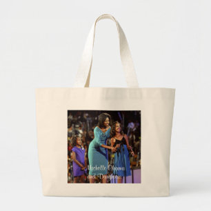 Michelle Obama en Daughters Grote Tote Bag