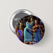 Michelle Obama en Daughters Ronde Button 5,7 Cm (Voorkant /achterkant)