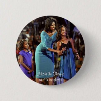 Michelle Obama en Daughters Ronde Button 5,7 Cm