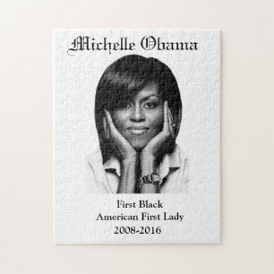 MICHELLE OBAMA FIRST BLACK FIRST LADY poster Jigsa Legpuzzel