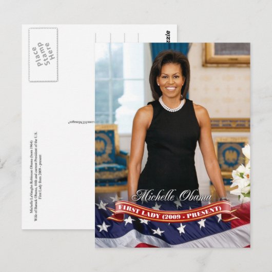 Michelle Obama, First Lady of the U.S. Briefkaart (Voorkant / Achterkant)