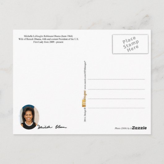 Michelle Obama, First Lady of the U.S. Briefkaart (Achterkant)