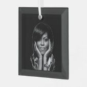MICHELLE OBAMA GLAS ORNAMENT (Voorkant links)