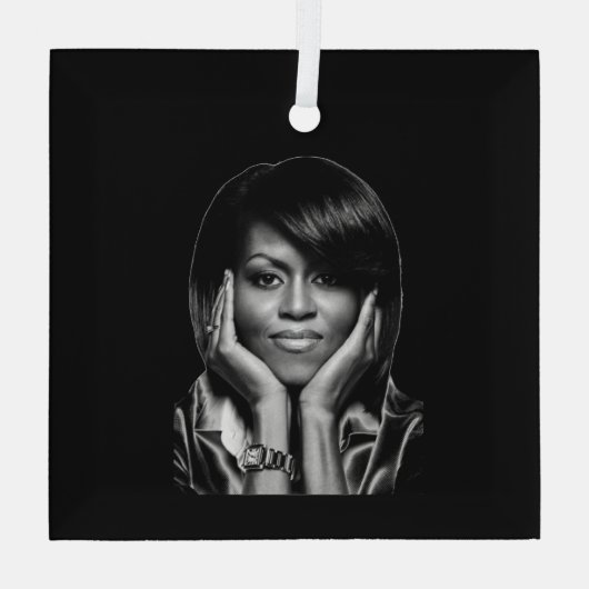 MICHELLE OBAMA GLAS ORNAMENT (Achterkant)