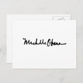 MICHELLE OBAMA HANDTEKENING - PNG.NL BRIEFKAART (Voorkant / Achterkant)
