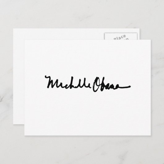 MICHELLE OBAMA HANDTEKENING - PNG.NL BRIEFKAART (Voorkant / Achterkant)