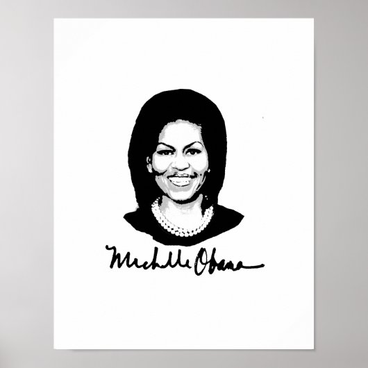 MICHELLE OBAMA-HANDTEKENING -.png Poster (Voorkant)