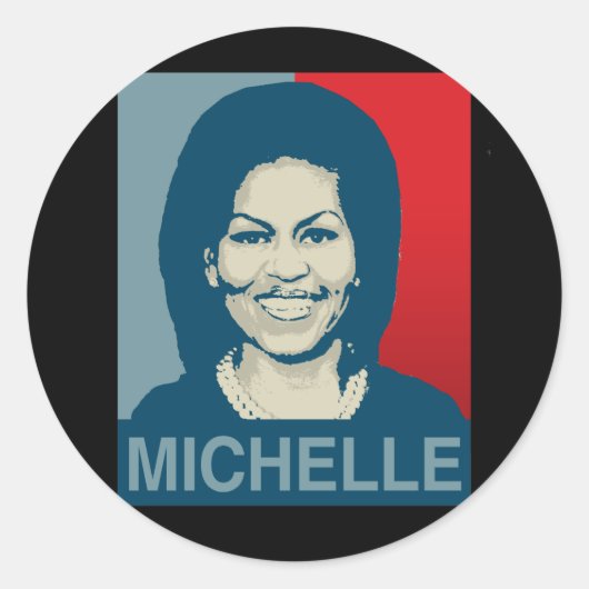 MICHELLE OBAMA HOOP - PNG.NL RONDE STICKER (Voorkant)