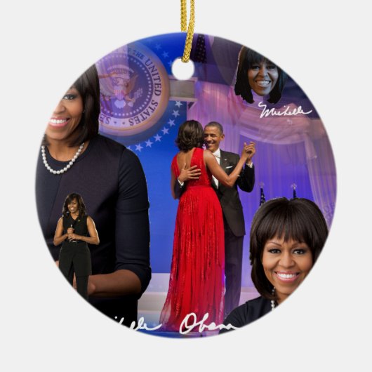 Michelle Obama Keramisch Ornament (Voorkant)