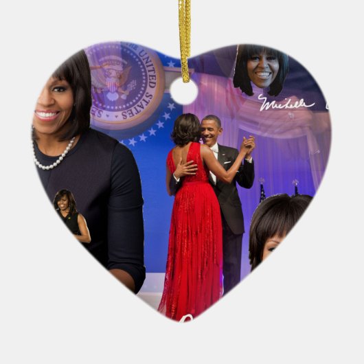 Michelle Obama Keramisch Ornament (Voorkant)