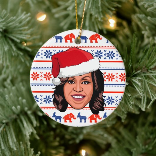MICHELLE OBAMA Kerstmis Keramisch Ornament (Boom)