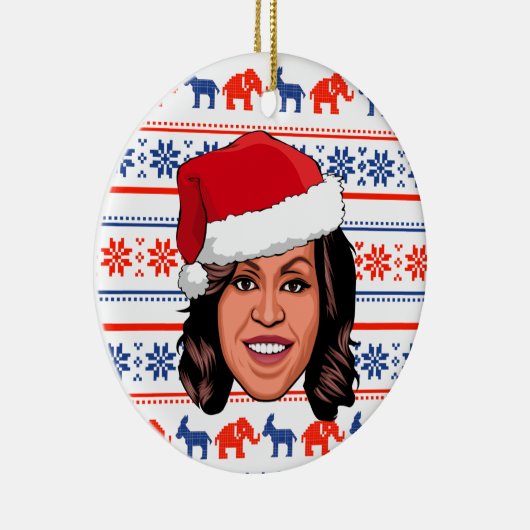 MICHELLE OBAMA Kerstmis Keramisch Ornament (Rechts)