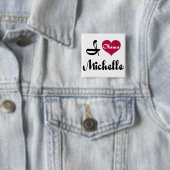 michelle obama lts vierkante button 5,1 cm (In situ)