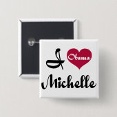 michelle obama lts vierkante button 5,1 cm (Voorkant /achterkant)