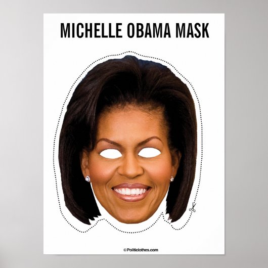 Michelle Obama Mask Cutout Poster (Voorkant)