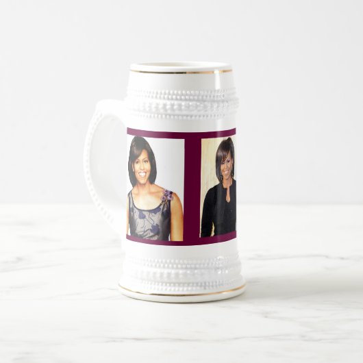 MICHELLE OBAMA stein Bierpul (Voorkant links)