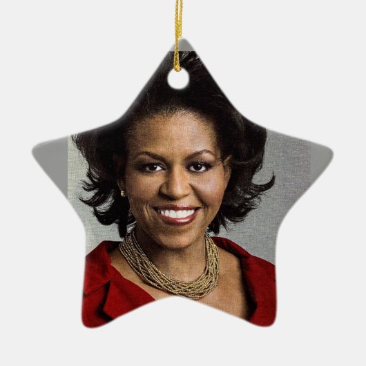 MICHELLE OBAMA-versiering Keramisch Ornament (Voorkant)