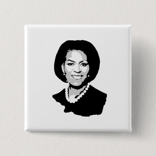 Michelle Obama Vierkante Button 5,1 Cm (Voorkant)