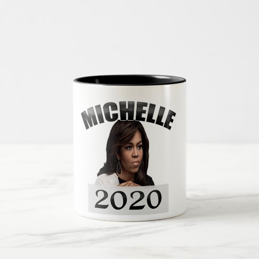 Michelle Obama voor President 2020 Tweekleurige Koffiemok (Center)
