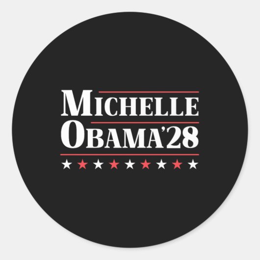 Michelle Obama voor President 2028 Ronde Sticker (Voorkant)