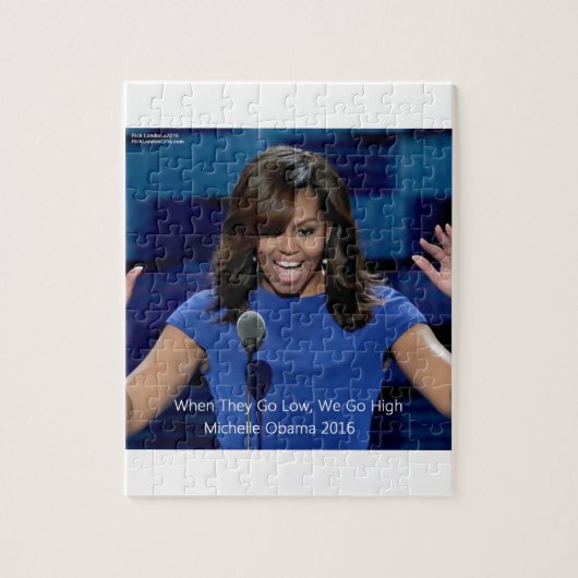Michelle Obama "We gaan hoog", collectief verkrijg Legpuzzel (Verticaal)