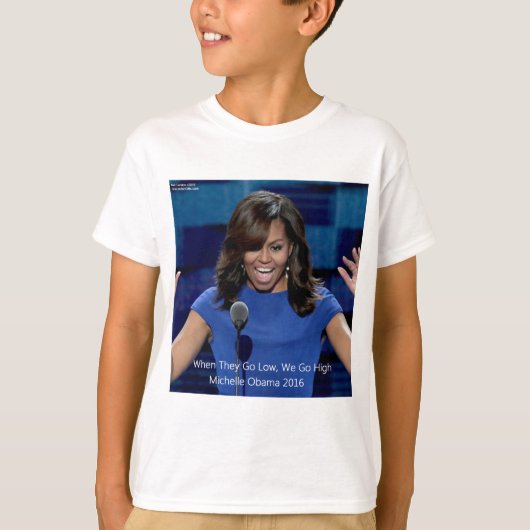 Michelle Obama "We gaan hoog", collectief verkrijg T-shirt (Voorkant)