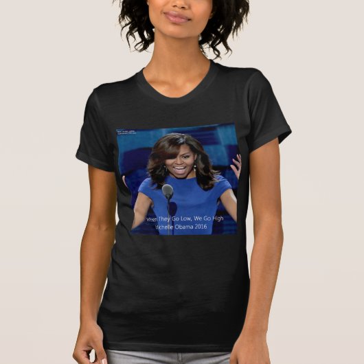 Michelle Obama "We gaan hoog", collectief verkrijg T-shirt (Voorkant)