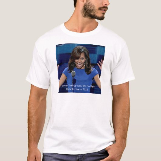 Michelle Obama "We gaan hoog", collectief verkrijg T-shirt (Voorkant)