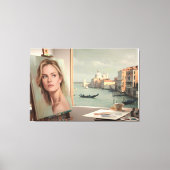 Michelle Pfeiffer Portret in uitvoering - Pastel Canvas Afdruk (Voorkant)