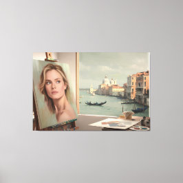 Michelle Pfeiffer Portret in uitvoering - Pastel Canvas Afdruk