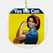 MICHELLE THE RIVETER - JA WE KUNNEN.png Keramisch Ornament (Achterkant)