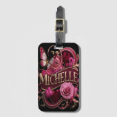 Michelle's Bloemen Naamplaat Bagagelabel (Voorkant (verticaal))