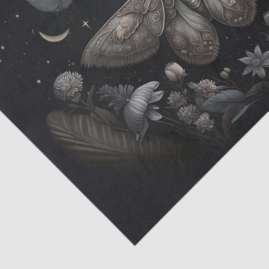 Michelle's fladderende maan, zilverachtige mot tissuepapier (Detail)