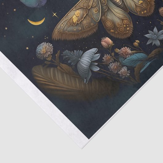 Michelle's Flutterende Maan, Gouden Moth Tissuepapier (Detail)