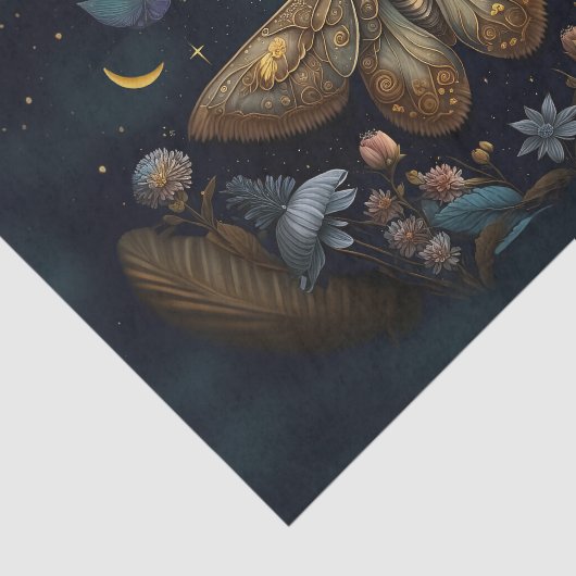 Michelle's Flutterende Maan, Gouden Moth Tissuepapier (Detail)