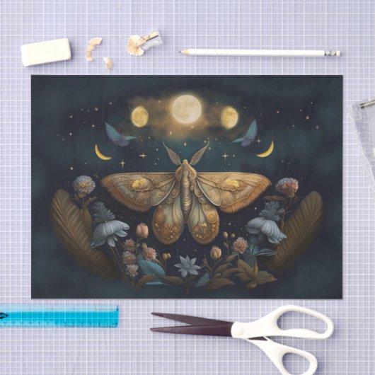 Michelle's Flutterende Maan, Gouden Moth Tissuepapier (Craft)