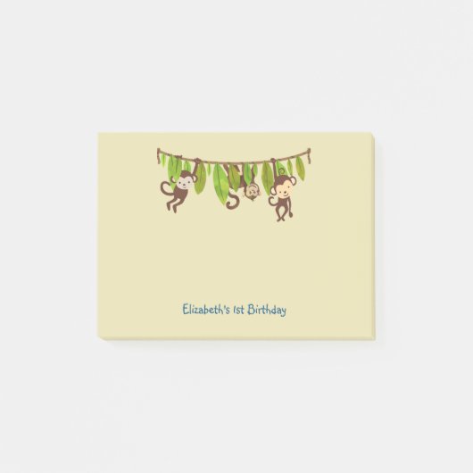 Michievous Monkeys Hanging from a Oerwoud Vine Post-it® Notes (Voorkant)