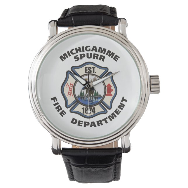Michigamme Brandweer logo horloge (Voorkant)