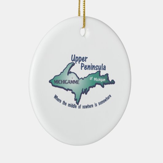 Michigamme op het Boven schiereiland, midden in he Keramisch Ornament (Rechts)