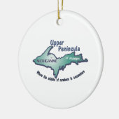 Michigamme op het Boven schiereiland, midden in he Keramisch Ornament (Links)